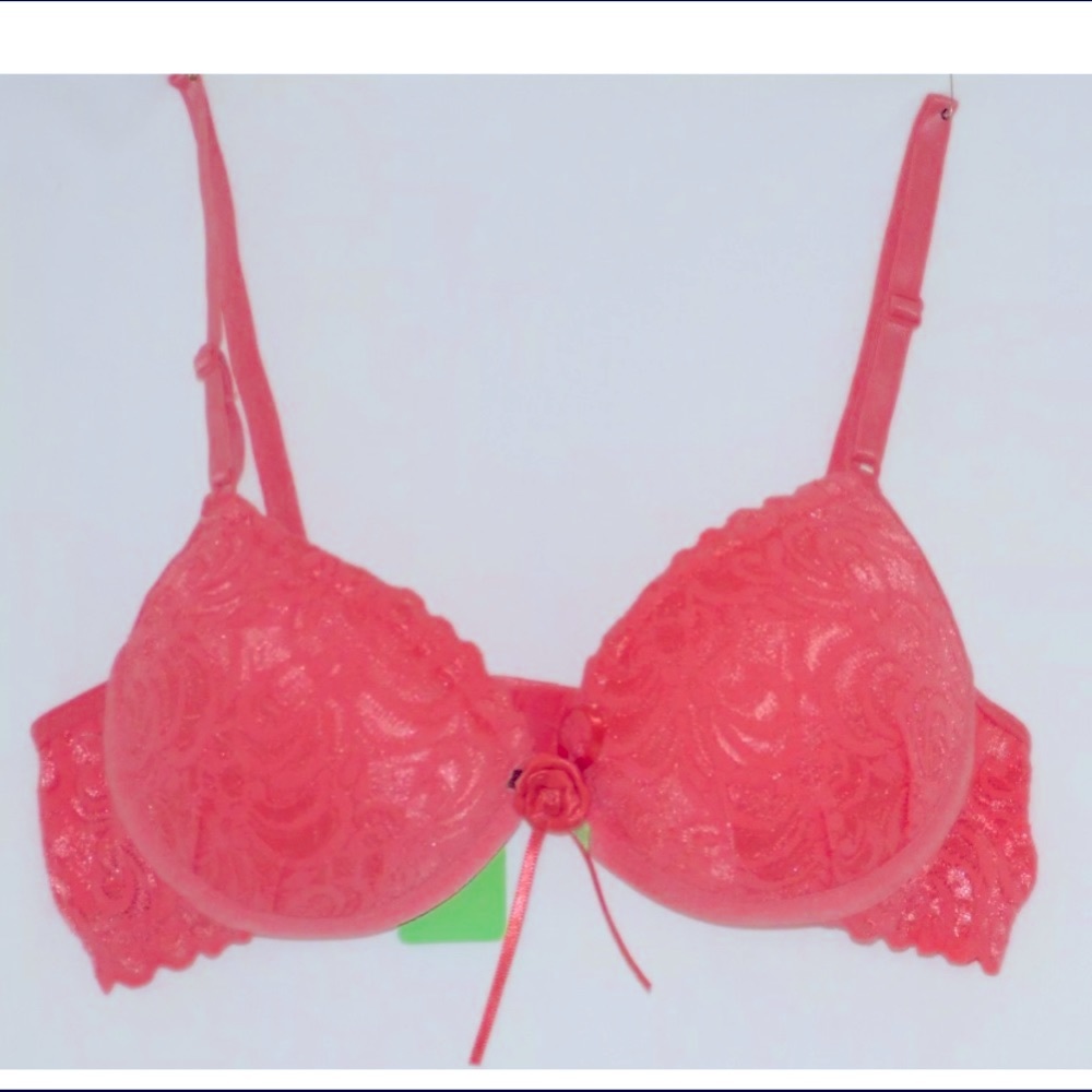 NWT Brazilian 🔥🔥 Style Handmade Underwired Padded Bra Peach Size Medium (42)